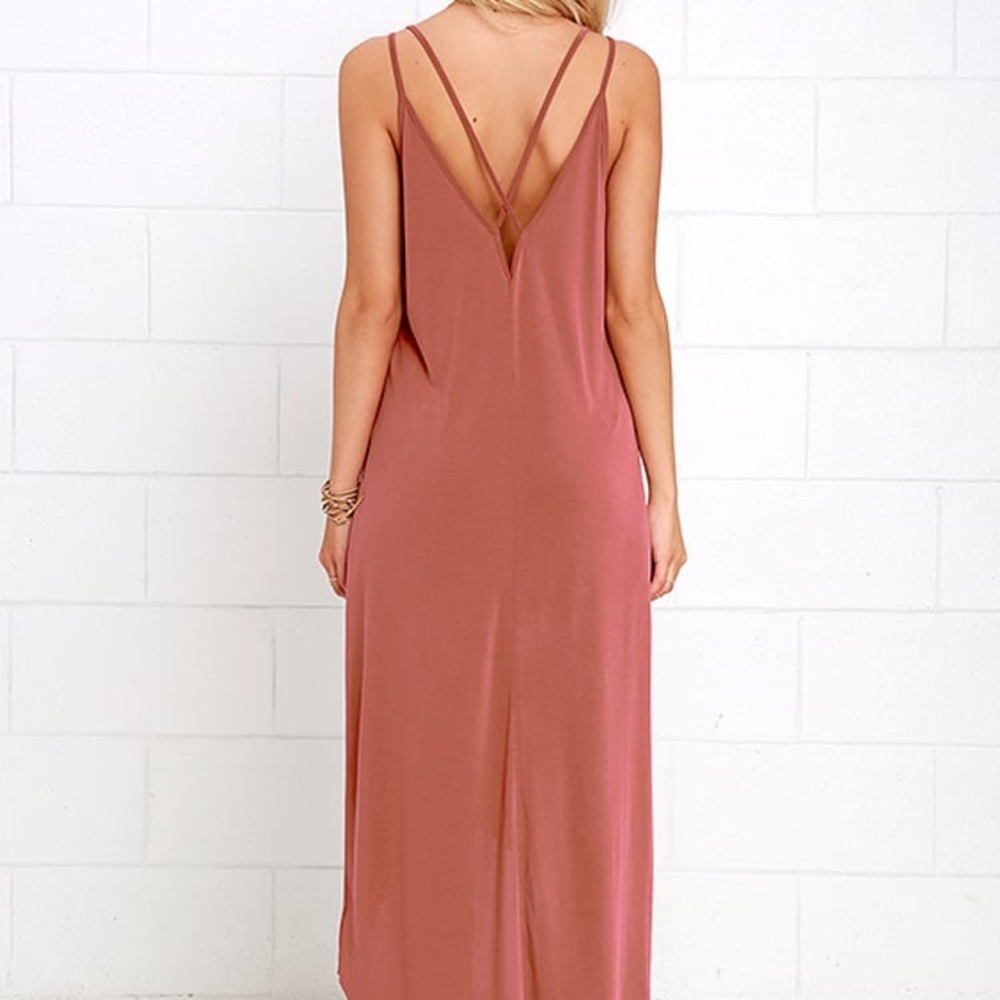 Lush Washed Red High-Low Dress - Picture 5 of 10